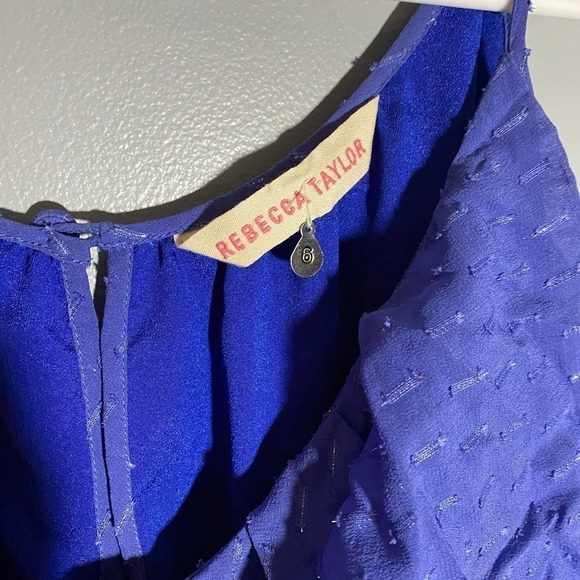 Rebecca Taylor Sleeveless Silk Blend Flutter Collar Dress Size 6 - Picture 3 of 9